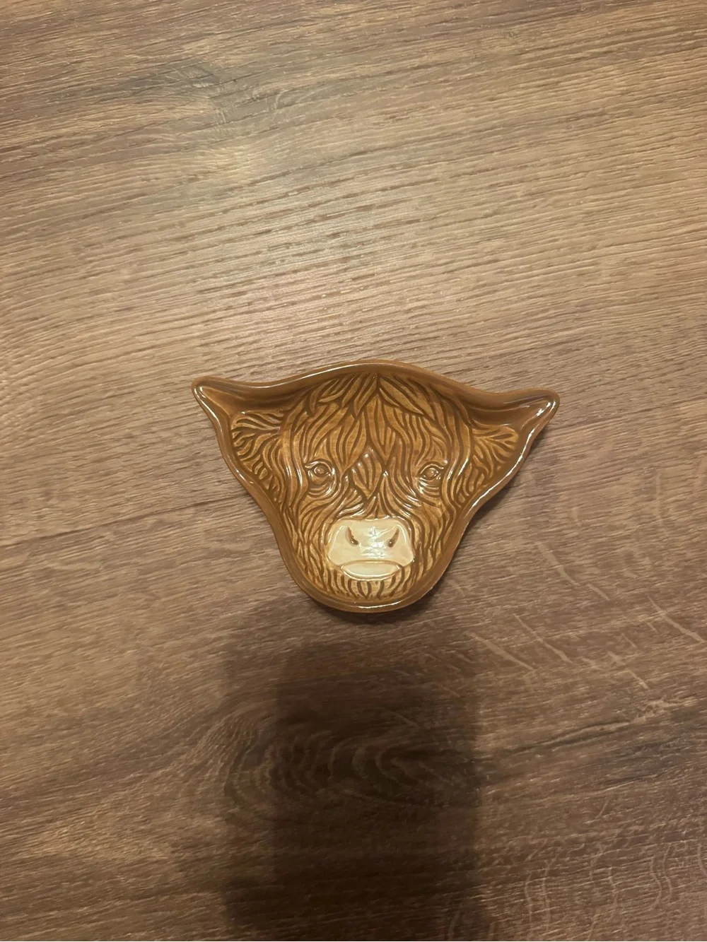 Hobby Lobby Brown Highland Cow Ceramic Jewelry Dish